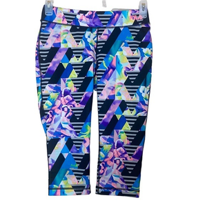 X2 Fila‎ Pants Women’s Size Small Geometric Leggings Cropped Running Multi Color